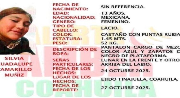 Es encontrada sin vida la menor reportada como desaparecida, en Saltillo Es encontrada sin vida la menor reportada como desaparecida, en Saltillo